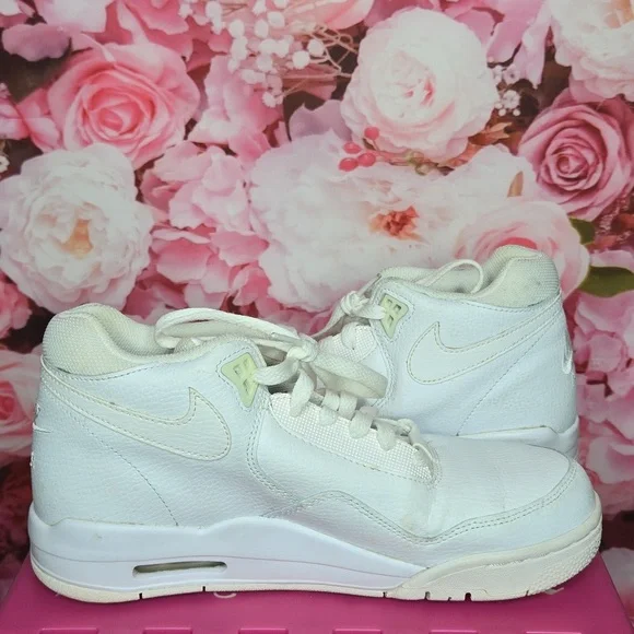 Nike Air Flight Mens Sneakers size 7 triple white like new - Picture 4 of 8